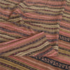 Sanskriti Vintage Sarees Pink/Green Pure Crepe Silk Printed Sari Craft Fabric