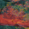 Sanskriti Vintage Sarees Tie-Dye Hand Beaded Pure Crepe Silk Sari Craft Fabric