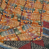 Sanskriti Vintage Sarees Multi Pure Crepe Silk Geometric Print Sari Craft Fabric