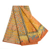 Sanskriti Vintage Sarees Indian Multi Pure Crepe Silk Printed Sari Craft Fabric