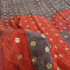 Sanskriti Vintage Sarees Gray Embroidered Printed Pure Crepe Sari Craft Fabric