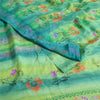 Sanskriti Vintage Sarees Blue/Green Pure Crepe Silk Printed Sari Craft Fabric