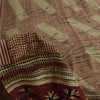 Sanskriti Vintage Sarees Red Pure Crepe Silk Printed Sari 5yd Craft Fabric