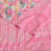 Sanskriti Vintage Sarees Pink Pure Crepe Silk Printed Sari 5yd Craft Fabric