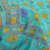 Sanskriti Vintage Sarees Green Pure Crepe Printed/Embroidery Sari Craft Fabric