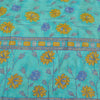 Sanskriti Vintage Sarees Green Pure Crepe Printed/Embroidery Sari Craft Fabric