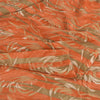 Sanskriti Vintage Sarees Green/Orange Pure Crepe Printed Sari 5yd Craft Fabric