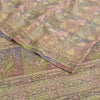 Sanskriti Vintage Sarees Multi Pure Crepe Silk Printed Sari 5yd Craft Fabric