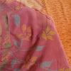 Sanskriti Vintage Sarees Saffron/Pink Pure Crepe Silk Printed Sari 5yd Fabric