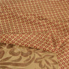 Sanskriti Vintage Sarees Cream/Red Embroidered Pure Crepe Silk Print Sari Fabric