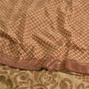 Sanskriti Vintage Sarees Cream/Red Embroidered Pure Crepe Silk Print Sari Fabric