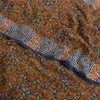 Sanskriti Vintage Sarees Blue 100% Pure Crepe Silk Printed Sari 5yd Craft Fabric