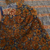 Sanskriti Vintage Sarees Blue 100% Pure Crepe Silk Printed Sari 5yd Craft Fabric