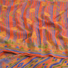 Sanskriti Vintage Sarees Orange Pure Crepe Silk Printed Sari 5yd Craft Fabric