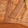 Sanskriti Vintage Sarees Brown Pure Crepe Silk Embroidered Printed Sari Fabric