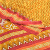 Sanskriti Vintage Sarees Yellow Pure Crepe Silk Printed Sari 5yd Craft Fabric