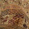 Sanskriti Vintage Sarees Multi Pure Crepe Hand Beaded Kantha Printed Sari Fabric