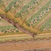 Sanskriti Vintage Sarees Green Pure Crepe Silk Printed Sari 5yd Craft Fabric