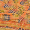 Sanskriti Vintage Sarees Pure Crepe Hand Beaded Kantha Printed Sari 5yd Fabric