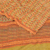 Sanskriti Vintage Sarees Orange Pure Crepe Silk Printed Sari 5yd Craft Fabric