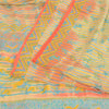 Sanskriti Vintage Sarees Cream 100%Pure Crepe Silk Printed Sari 5yd Craft Fabric