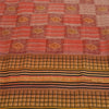 Sanskriti Vintage Sarees Dusty Pink Pure Crepe Silk Print Sari 6yd Craft Fabric