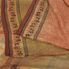 Sanskriti Vintage Sarees Dusty Pink Pure Crepe Silk Print Sari 5yd Craft Fabric