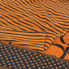 Sanskriti Vintage Sarees Saffron Pure Crepe Silk Printed Sari 5yd Craft Fabric