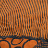 Sanskriti Vintage Sarees Saffron Pure Crepe Silk Printed Sari 5yd Craft Fabric