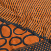 Sanskriti Vintage Sarees Saffron Pure Crepe Silk Printed Sari 5yd Craft Fabric