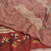 Sanskriti Vintage Sarees Red 100% Pure Crepe Silk Printed Sari 5yd Craft Fabric