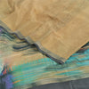 Sanskriti Vintage Sarees Shades Of Green Pure Crepe Print Sari 5yd Craft Fabric