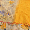 Sanskriti Vintage Sarees Yellow Pure Crepe Silk Printed Sari 5yd Craft Fabric