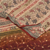 Sanskriti Vintage Sarees Hand Embroidery Suzani Pure Crepe Printed Sari Fabric