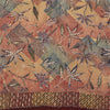 Sanskriti Vintage Sarees Hand Beaded Pure Crepe Silk Printed Sari Floral Fabric