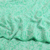 Sanskriti Vintage Sarees Sea-Green Pure Crepe Silk Printed Sari 5yd Craft Fabric