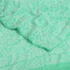 Sanskriti Vintage Sarees Sea-Green Pure Crepe Silk Printed Sari 5yd Craft Fabric