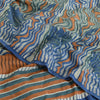 Sanskriti Vintage Sarees Blue 100% Pure Crepe Silk Printed Sari 5yd Craft Fabric