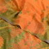 Sanskriti Vintage Sarees Orange/Green Pure Crepe Silk Printed Sari Craft Fabric