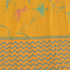 Sanskriti Vintage Sarees Yellow Pure Crepe Silk Printed Sari 5yd Craft Fabric