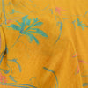 Sanskriti Vintage Sarees Yellow Pure Crepe Silk Printed Sari 5yd Craft Fabric