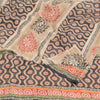 Sanskriti Vintage Sarees Gray Embroidered Pure Crepe Print Sari 5yd Craft Fabric