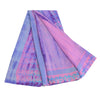 Sanskriti Vintage Sarees Purple Tie-Dye Pure Crepe Silk Sari 5yd Craft Fabric