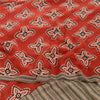 Sanskriti Vintage Sarees Red Blend Crepe Printed Sari 5yd Floral Craft Fabric