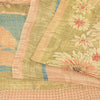 Sanskriti Vintage Sarees Peach 100% Pure Crepe Silk Print Sari 5yd Craft Fabric