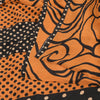 Sanskriti Vintage Sarees Dark Peach/Black Pure Crepe Silk Print Sari 5yd Fabric