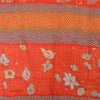 Sanskriti Vintage Sarees Orange Embroidered Pure Crepe Printed Sari 5yd Fabric