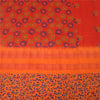 Sanskriti Vintage Sarees Red 100% Pure Crepe Silk Printed Sari 5yd Craft Fabric