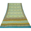 Sanskriti Vintage Sarees Pastel-Green Pure Crepe Printed Sari 6yd Craft Fabric