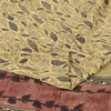 Sanskriti Vintage Sarees Beige Pure Crepe Silk Printed Sari 7yd Craft Fabric